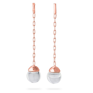 IN VOGUE EARRINGS LONG THICK CHAIN - ROSE GOLD - ZAMZAM JEWELS